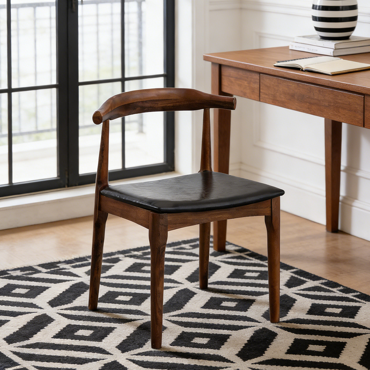 Black Walnut Wood Resin Armchair