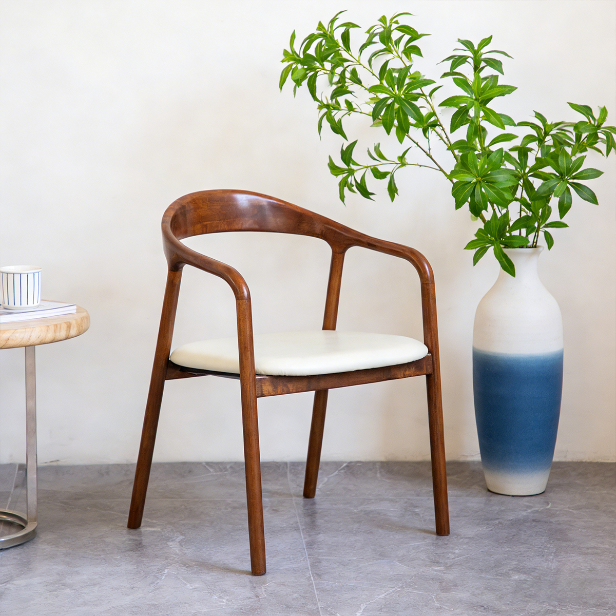 Walnut Wood Resin Armchair