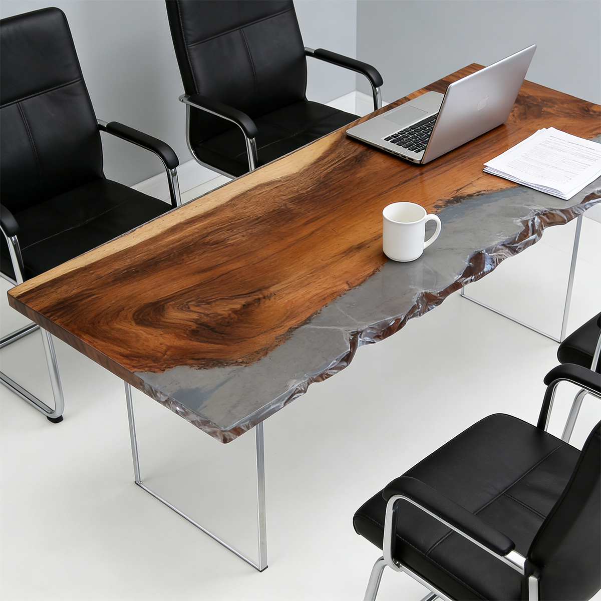 Walnut Wood Resin Conference Table