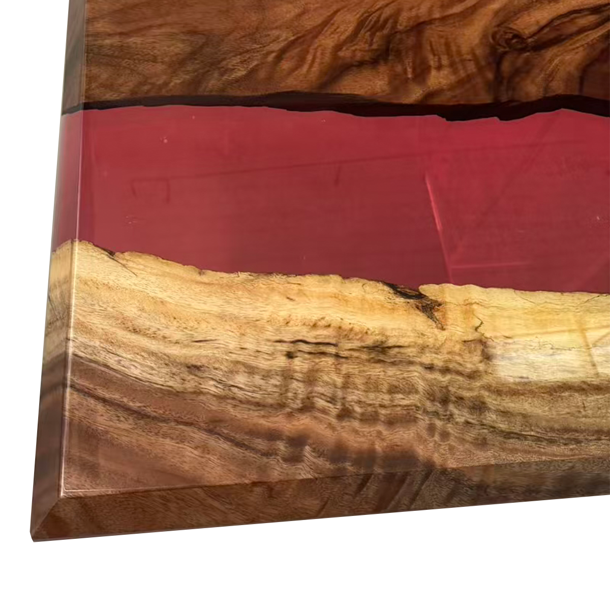 Walnut Red Epoxy Resin River Coffee Table