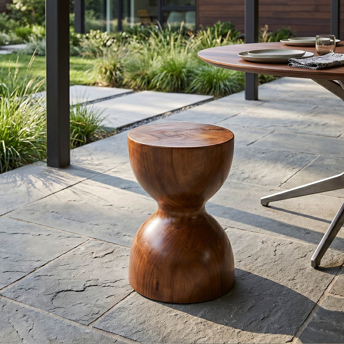 Solid Wood Hourglass Shaped Resin Stump