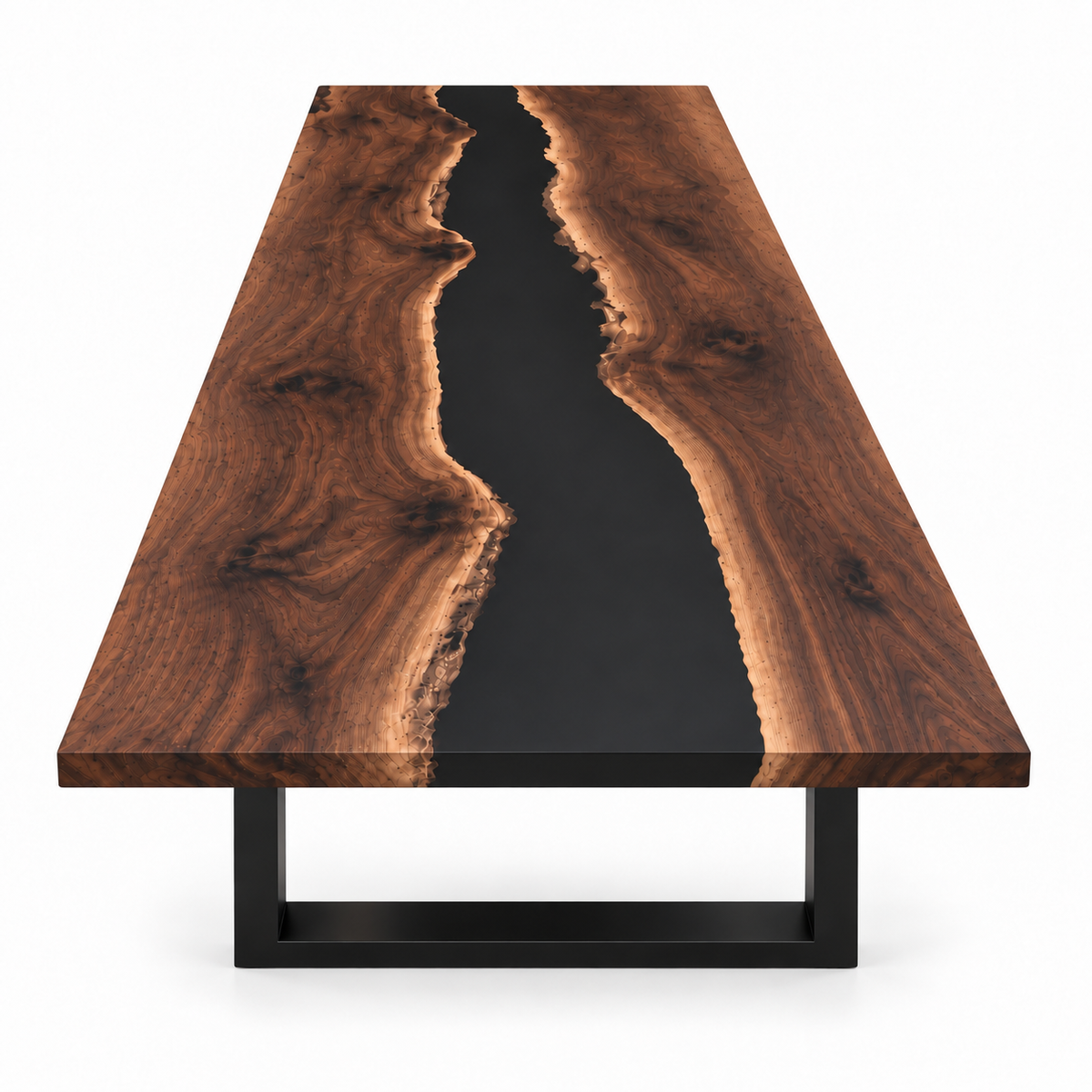 Large Custom Handcrafted Black Walnut Epoxy Resin River Office Conference Table