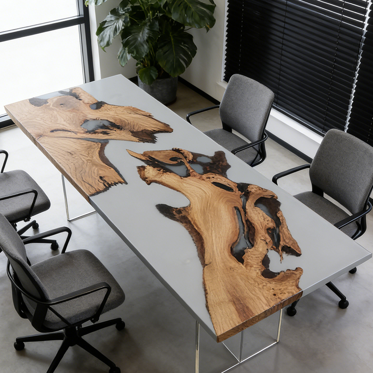 Olive Wood Rectangle Conference table