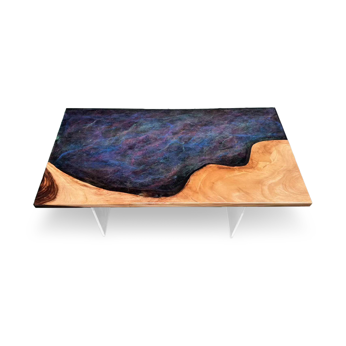 Cunninghamia Wood Rectangle Sky Resin Coffee Table