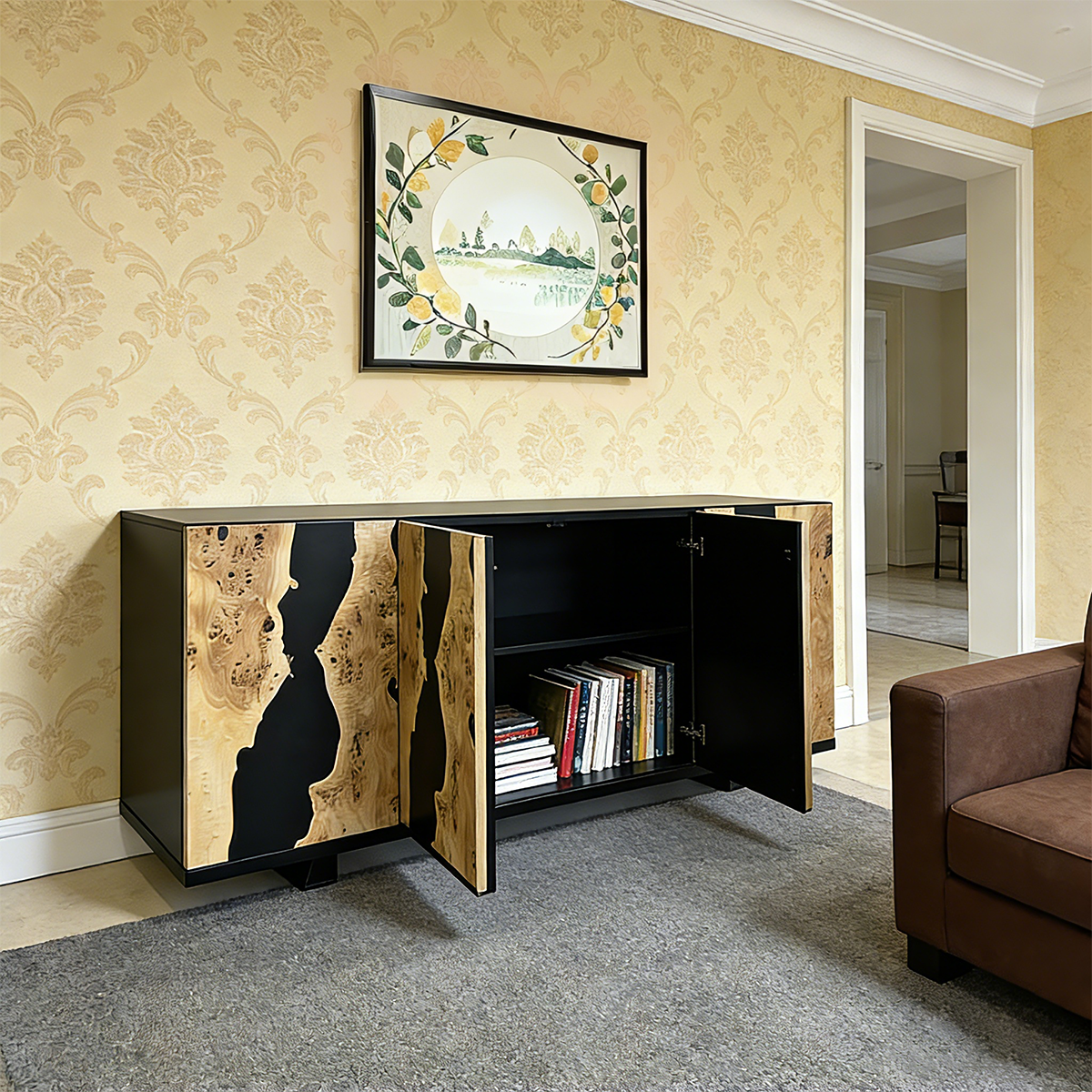 Poplar Wood Rectangle Resin Storage