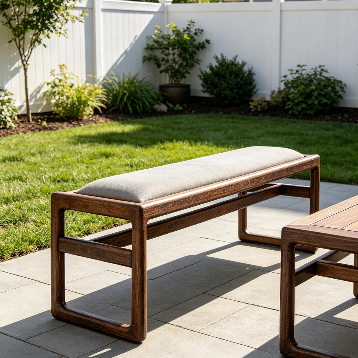Black Walnut Wood Resin Entry Bench
