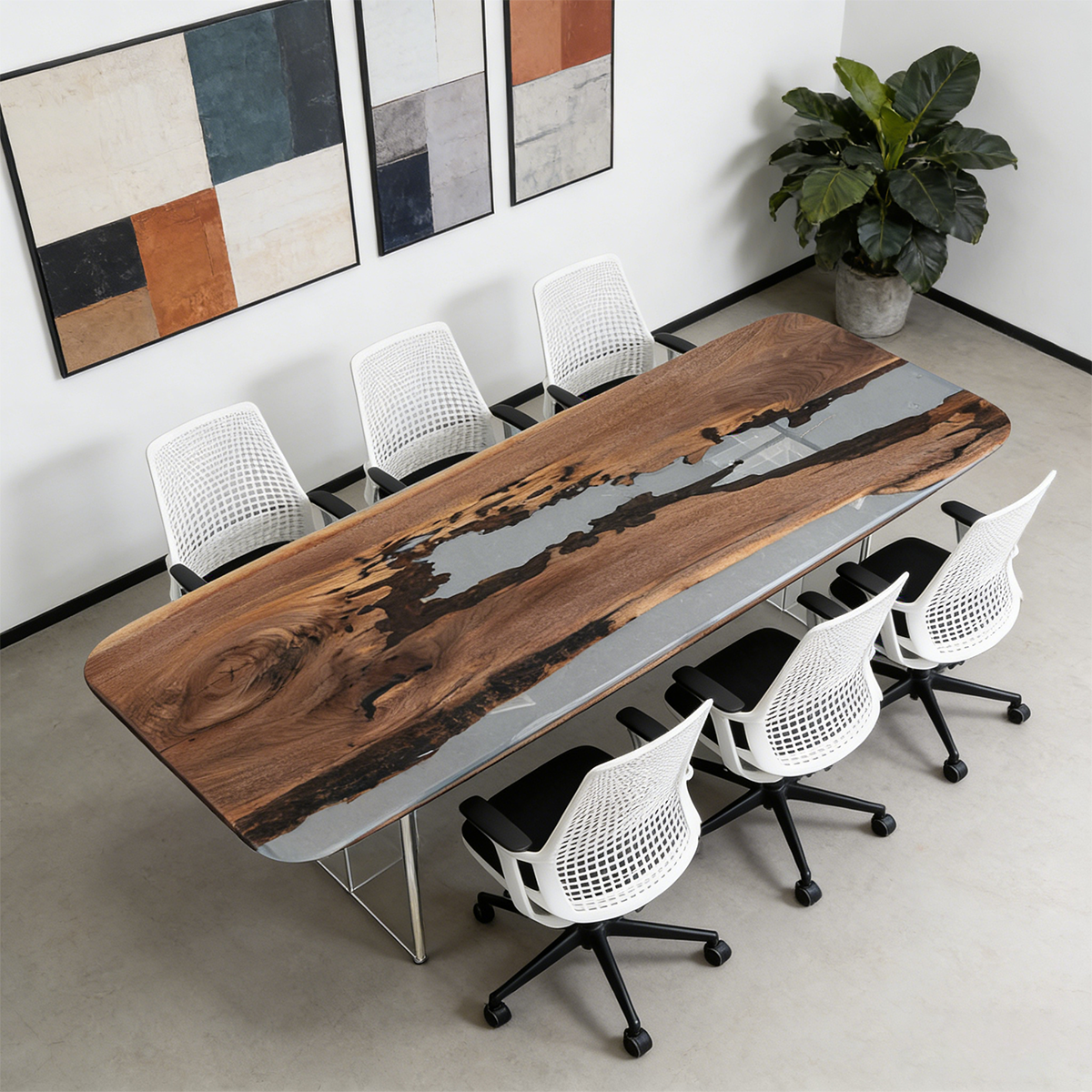 Black Walnut Wood Rectangle Conference table