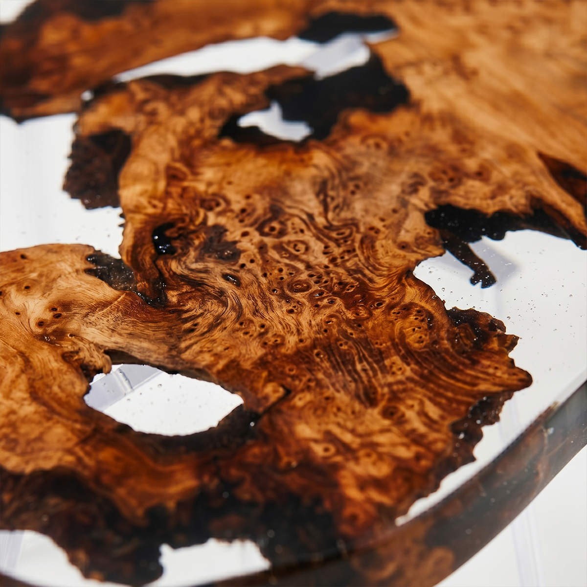 Cunninghamia Wood Clear Epoxy Resin Coffee Table
