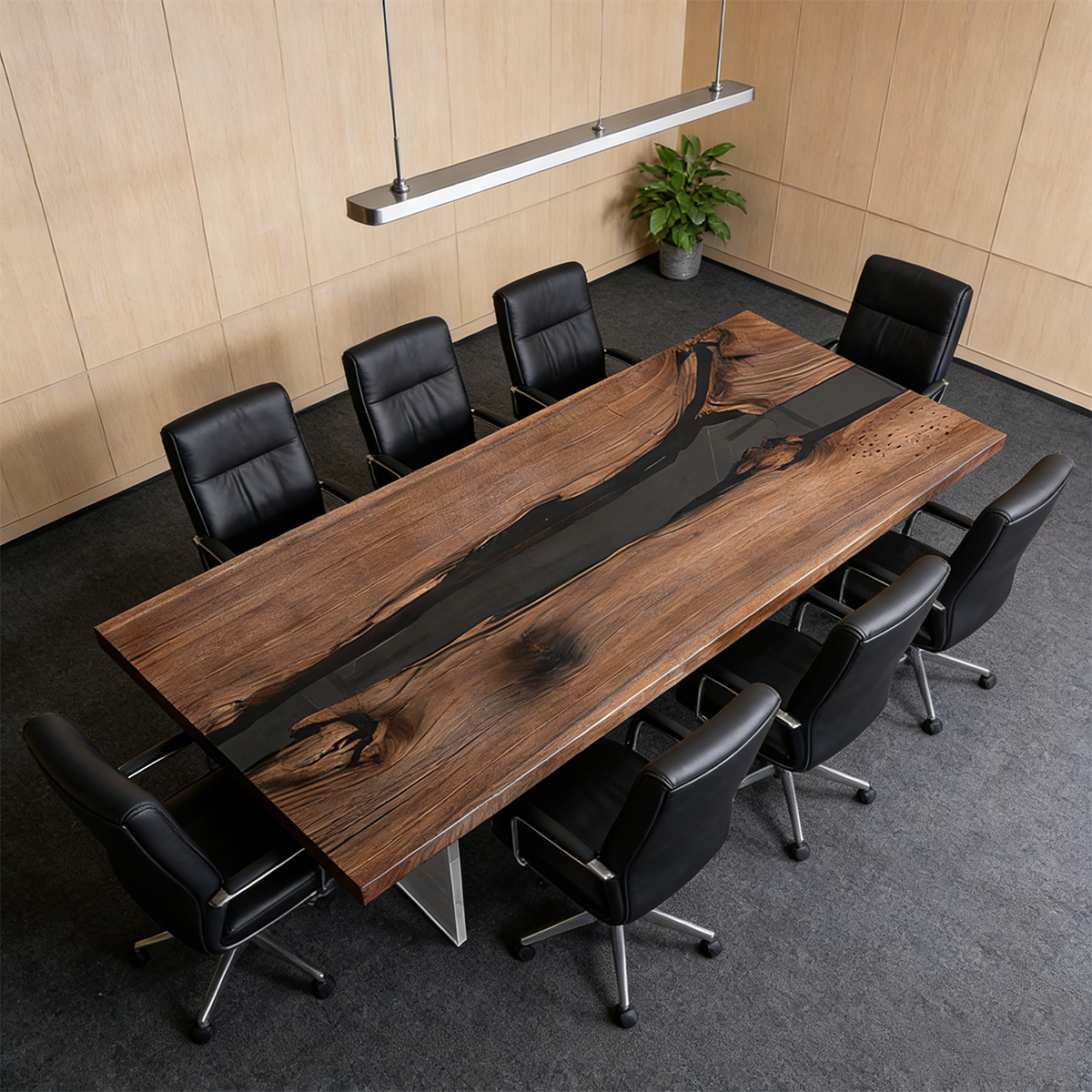Black Walnut Resin Conference Table