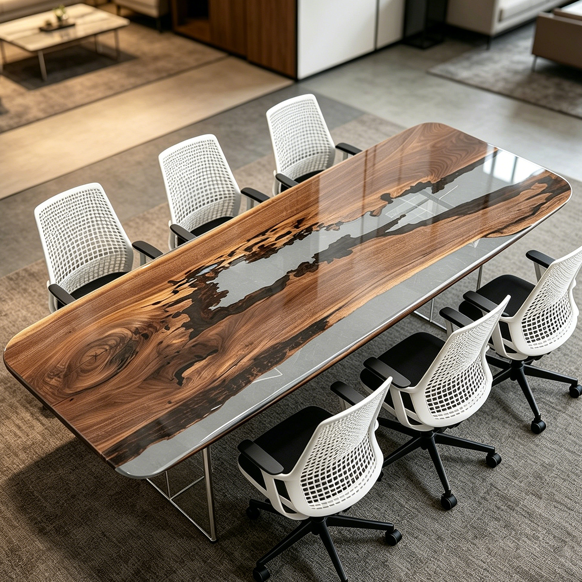 Black Walnut Wood Rectangle Conference table