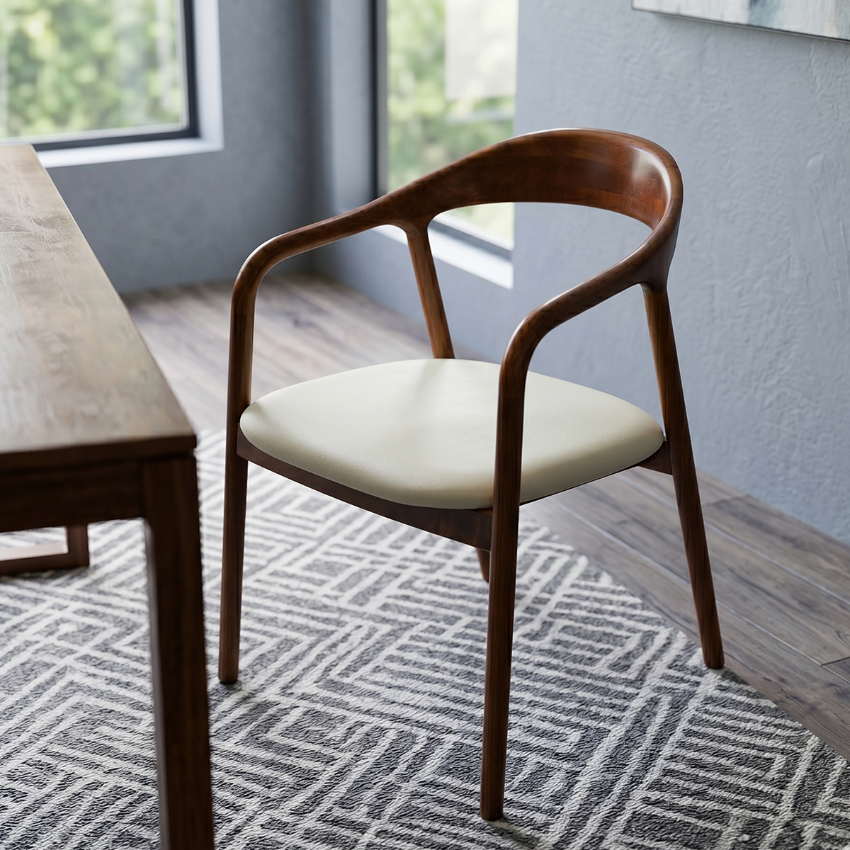 Walnut Wood Resin Armchair