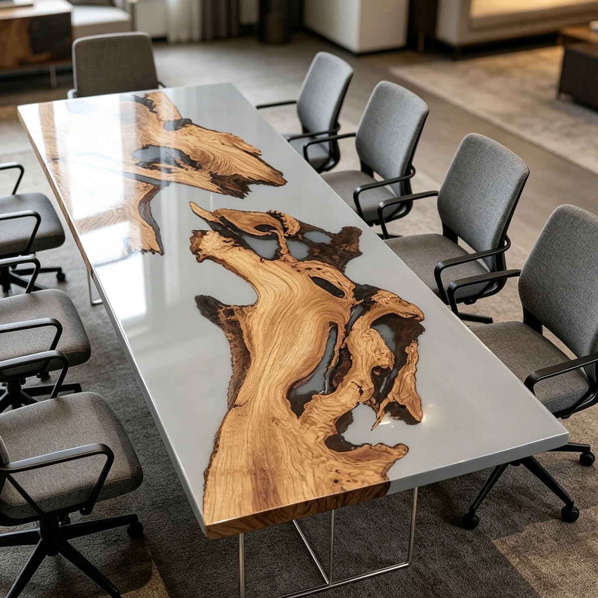 Olive Wood Rectangle Conference table