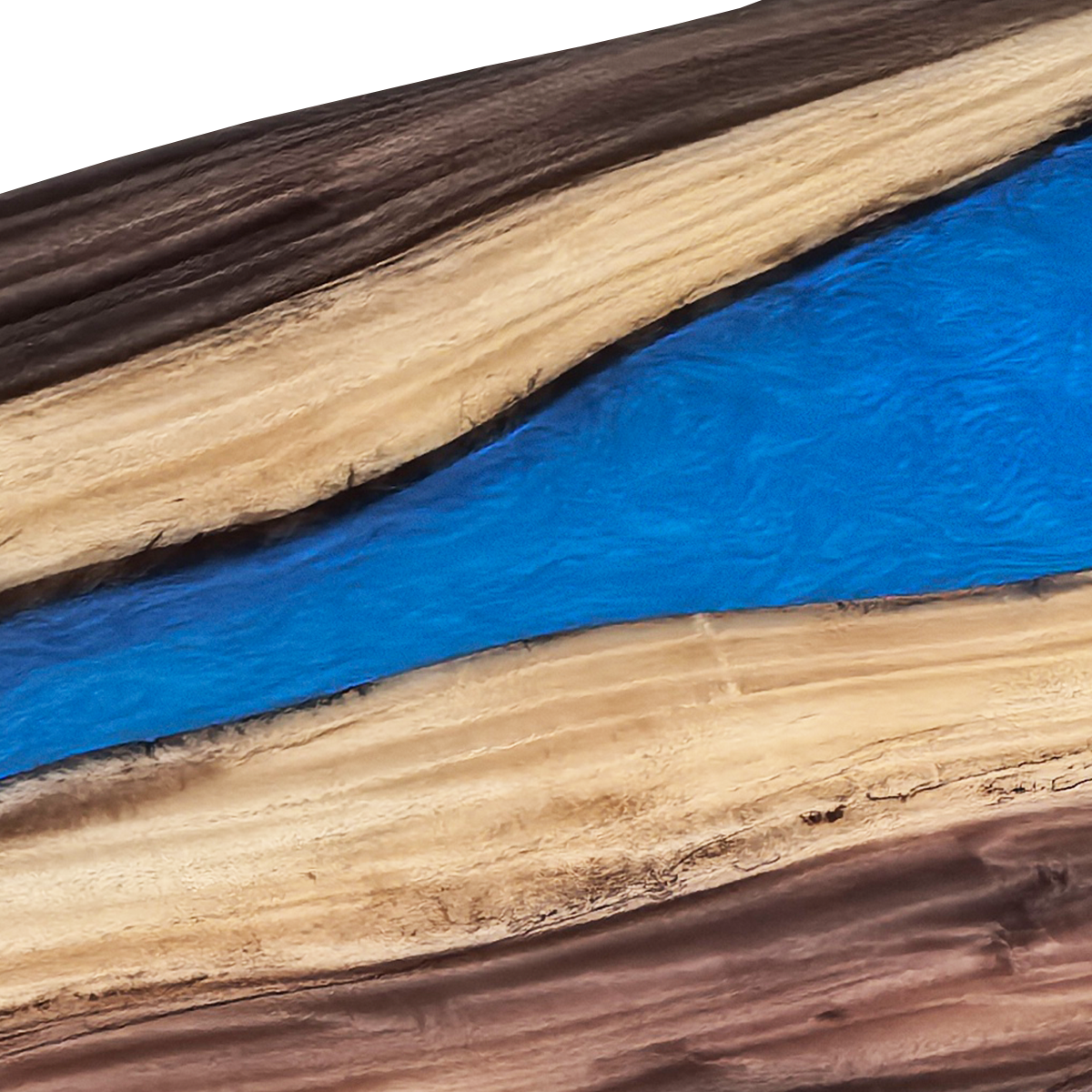 Walnut Wood LED Blue River Epoxy Resin Dining Table