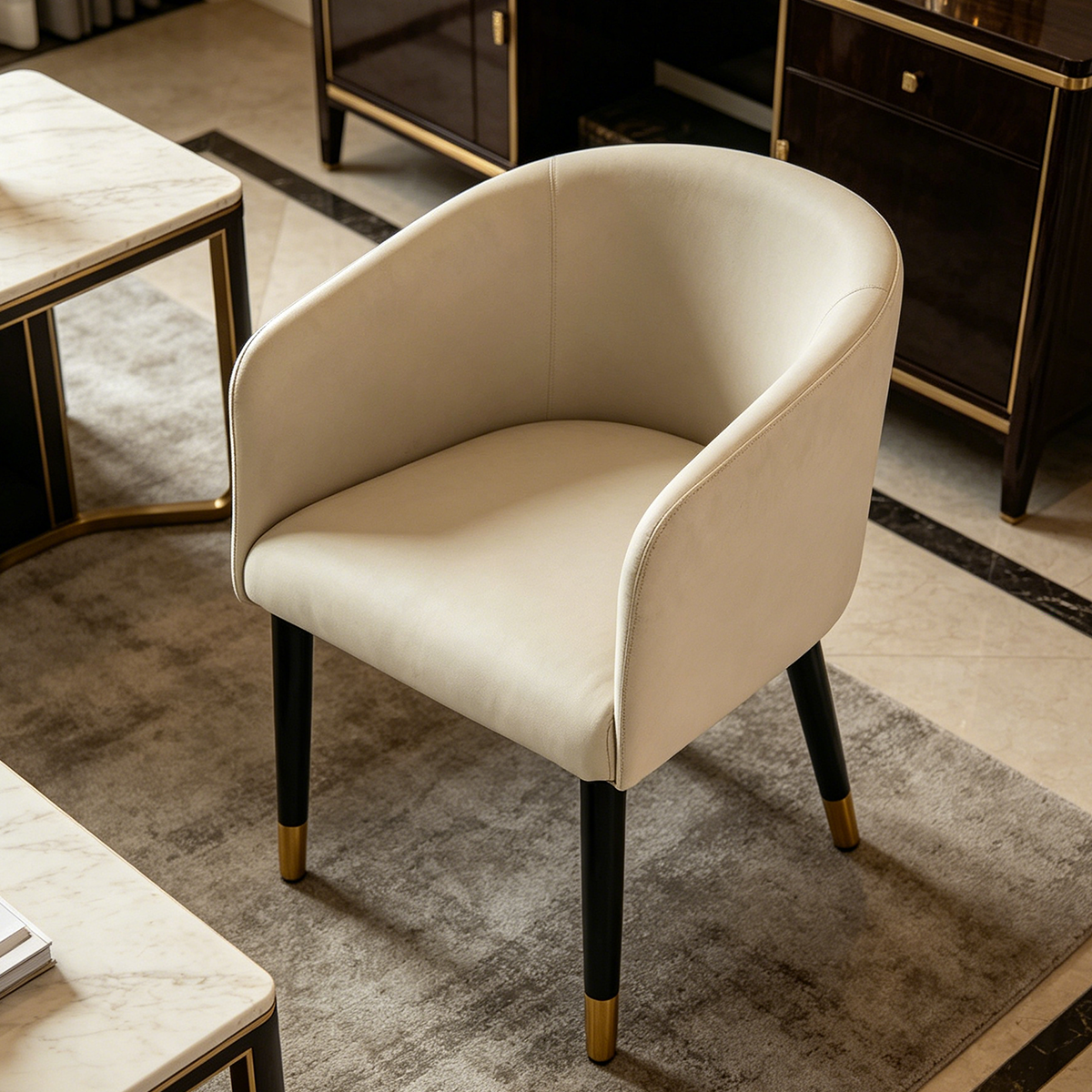 Curved Back Upholstered Chair