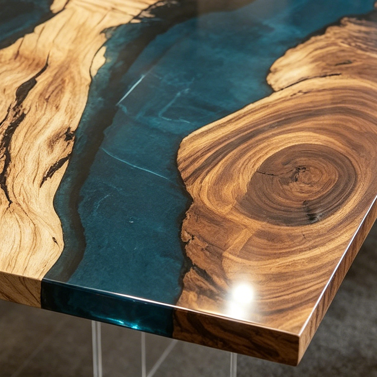 Walnut Wood Blue River Rectangle Conference Table