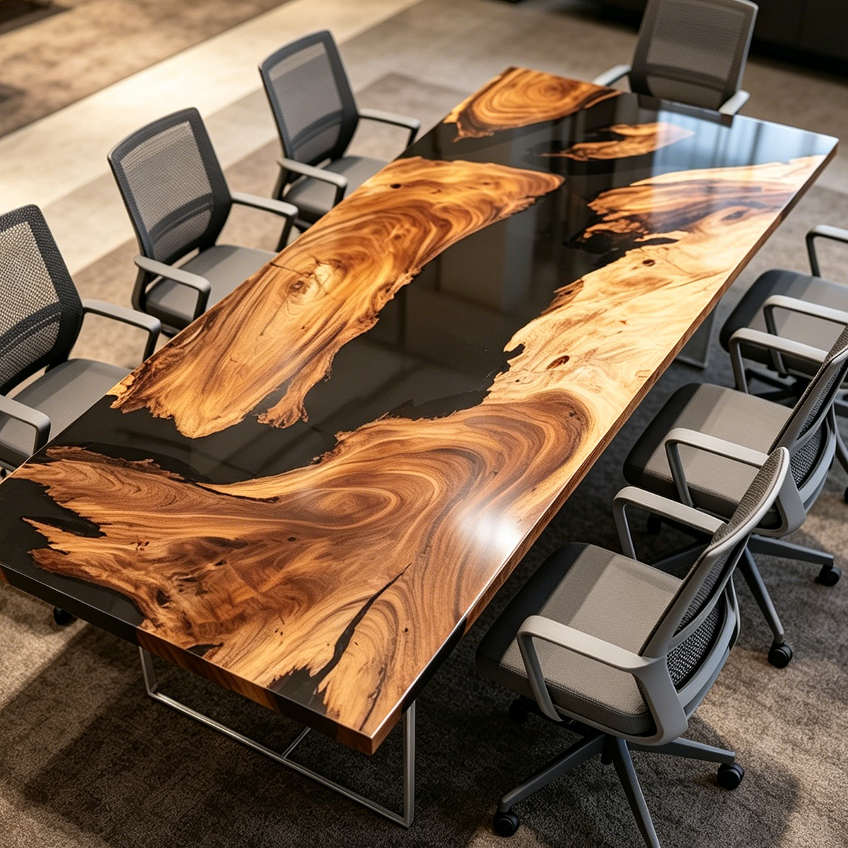 Black Walnut Rectangle Conference Table