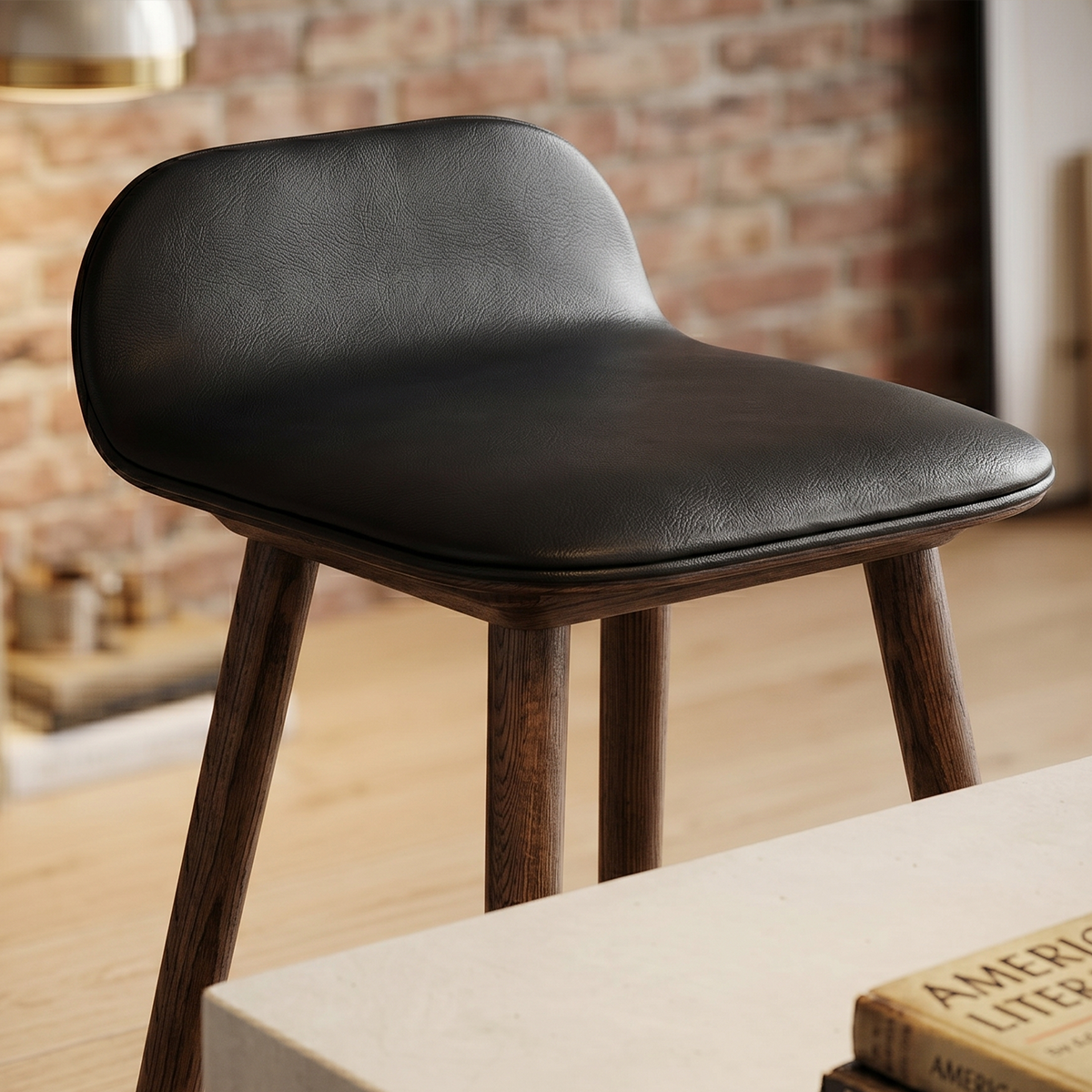 Walnut Wood Resin Bar Stool