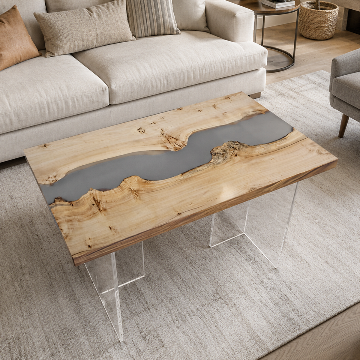 Ash Wood Rectangle Coffee Table