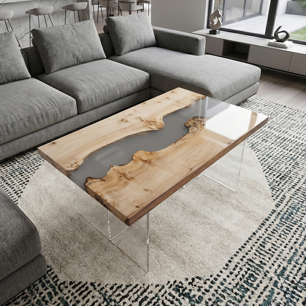 Ash Wood Rectangle Coffee Table