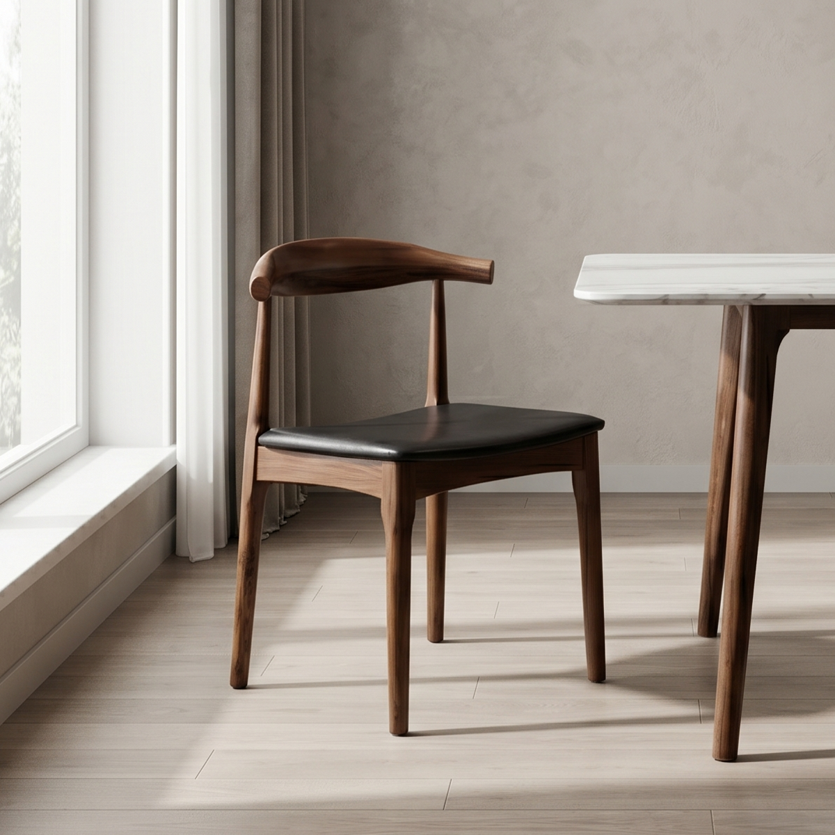 Black Walnut Wood Resin Armchair