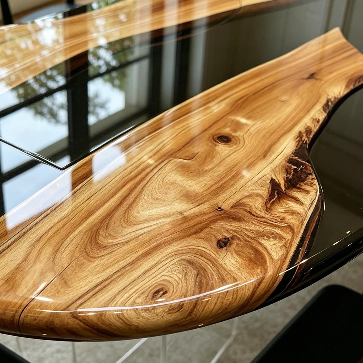 Olive Wood Live Edge Resin Coffee Table