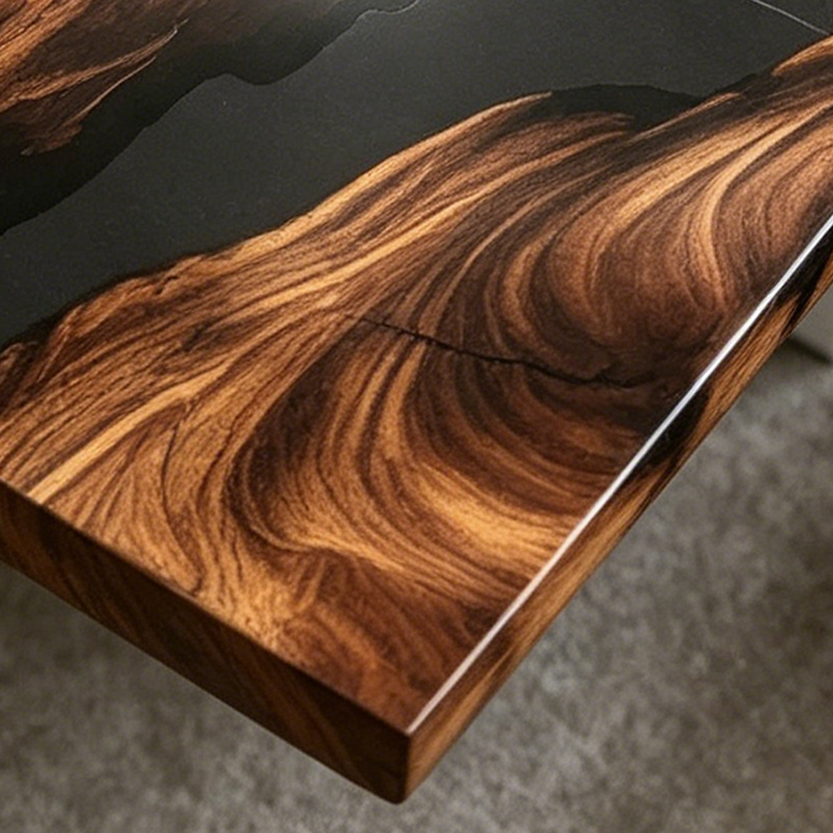 Black Walnut Wood Black River Rectangle Conference Table