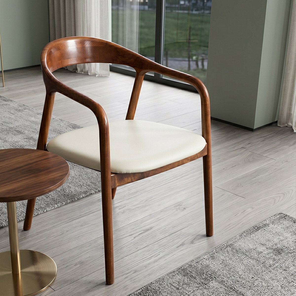 Walnut Wood Resin Armchair