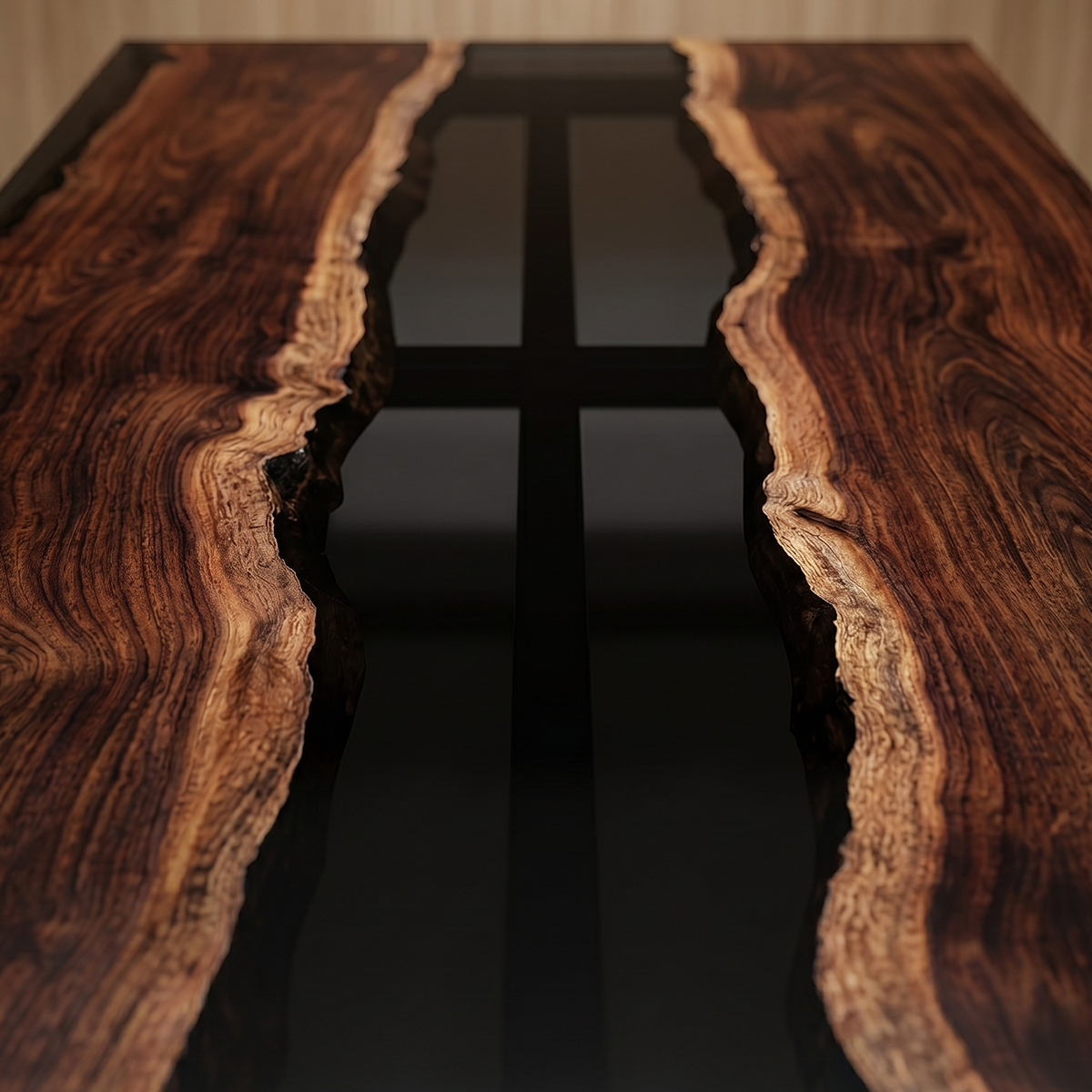 Black Walnut Wood River Epoxy Resin Conference Table