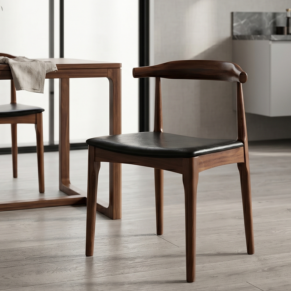 Black Walnut Wood Resin Armchair