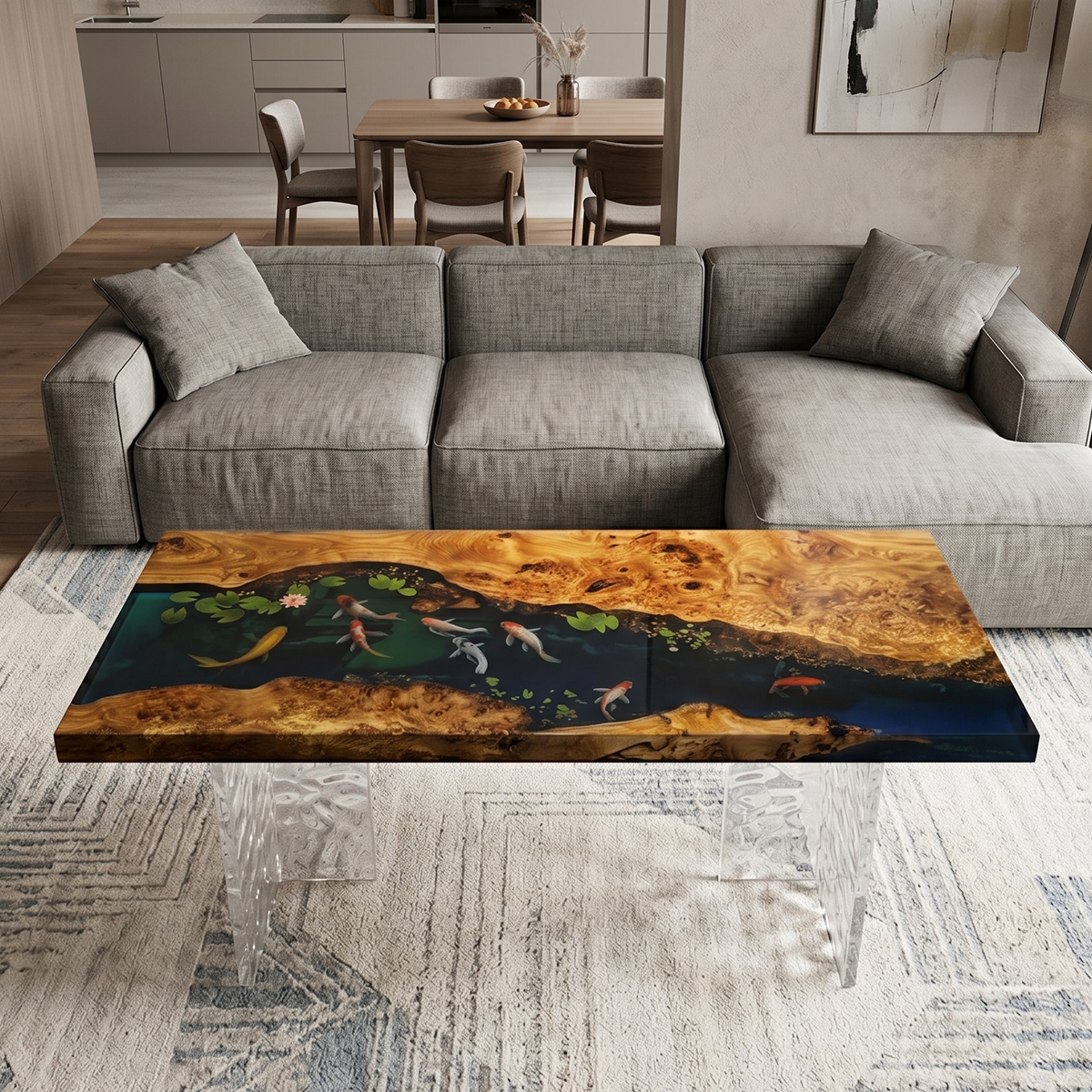 Wood River Rectangle Resin Coffee Table