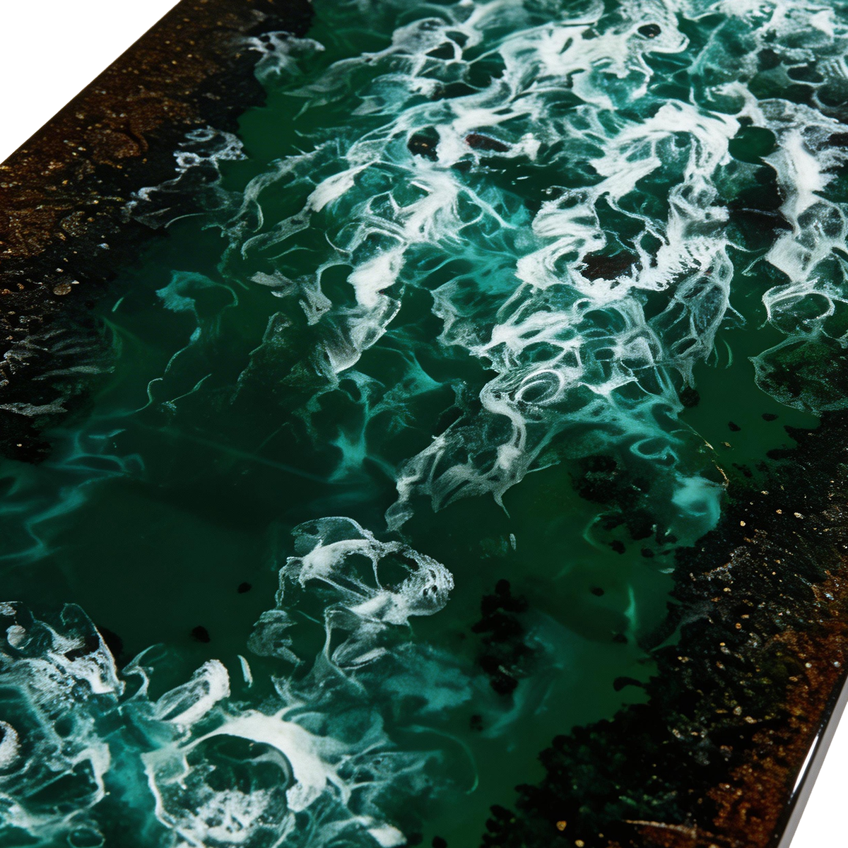 Ocean Wave Rectangle Epoxy Resin Coffee Table
