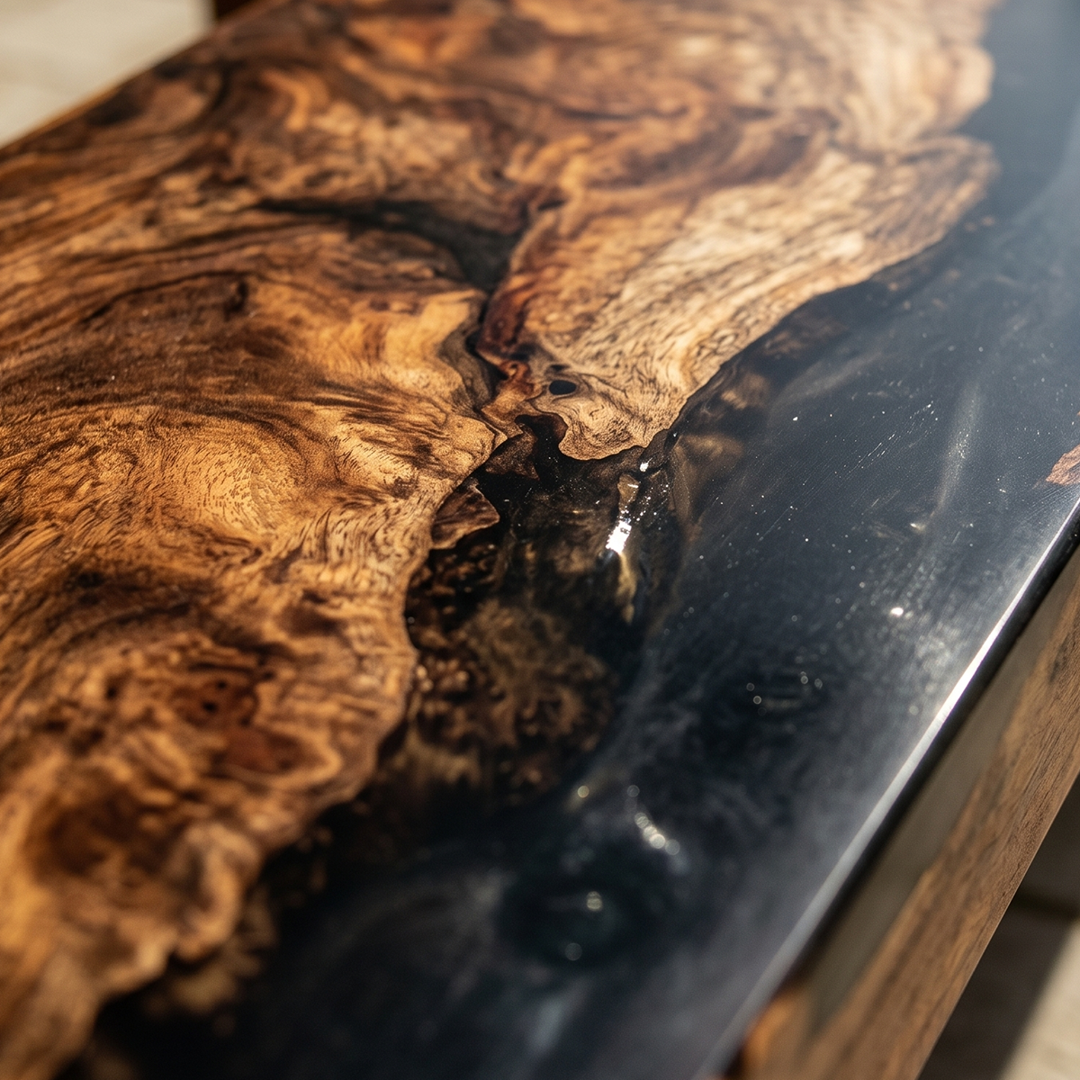 Black walnut wood bench