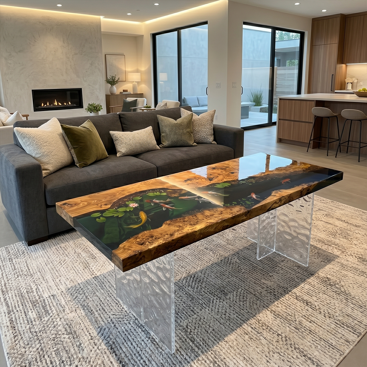 Wood River Rectangle Resin Coffee Table