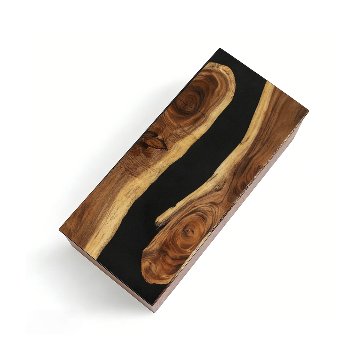 Walnut Wood Black River Rectangle Resin Countertop