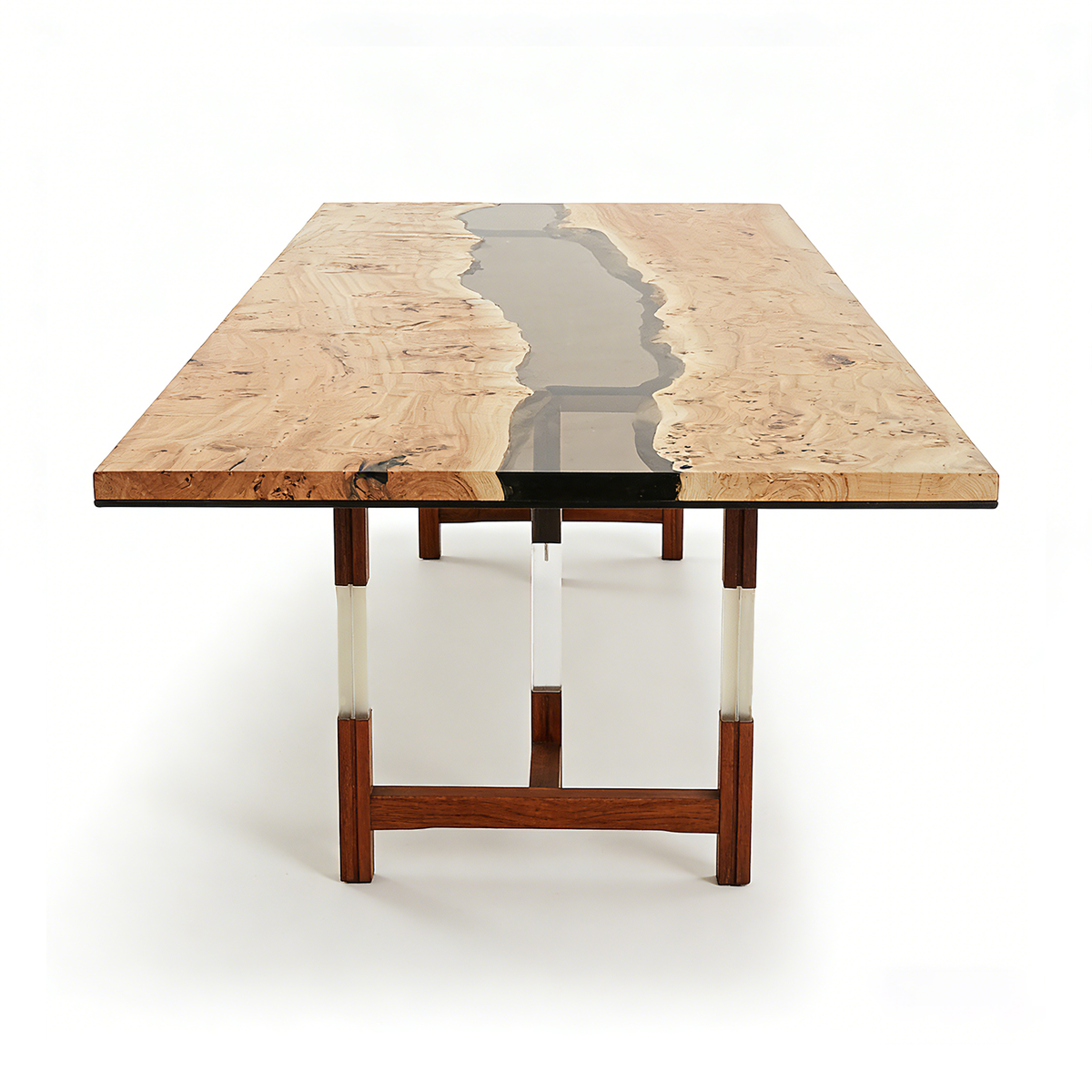 Olive Wood Rectangle Epoxy Resin Dining Table