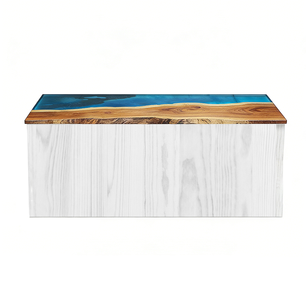 Blue Vein Walnut Rectangle River Resin Countertop