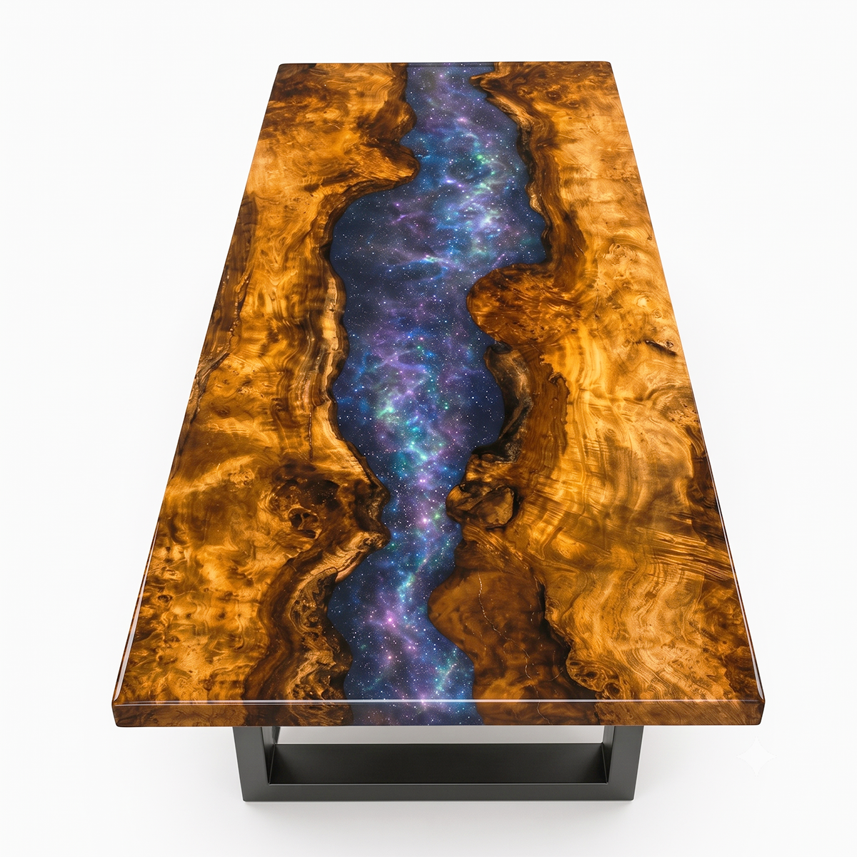 Golden Camphor Purple Sky Epoxy Resin Dining Table