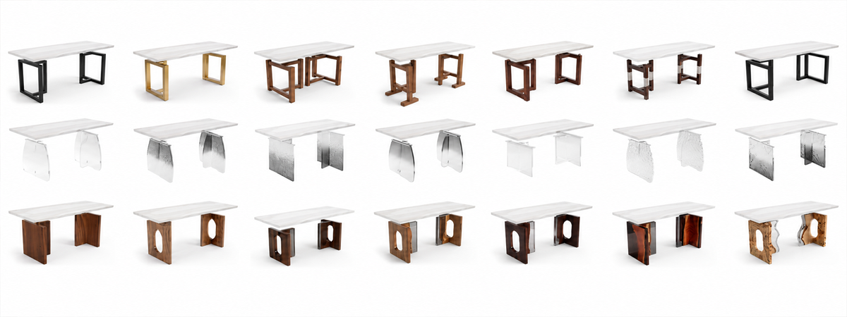 Bases for Rectangular & Boat-Shaped Table Tops